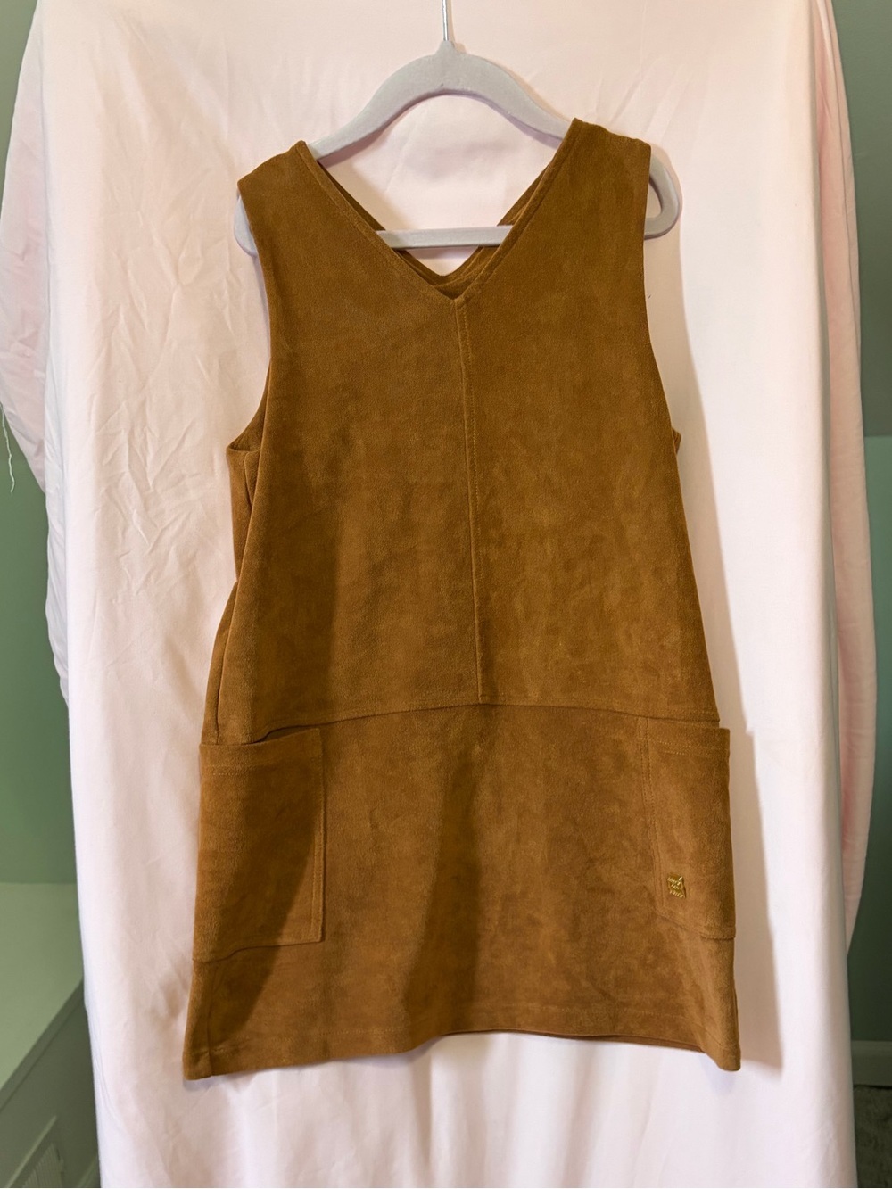 deux par deux Camel Brown Suede-Look Dress size girls 6